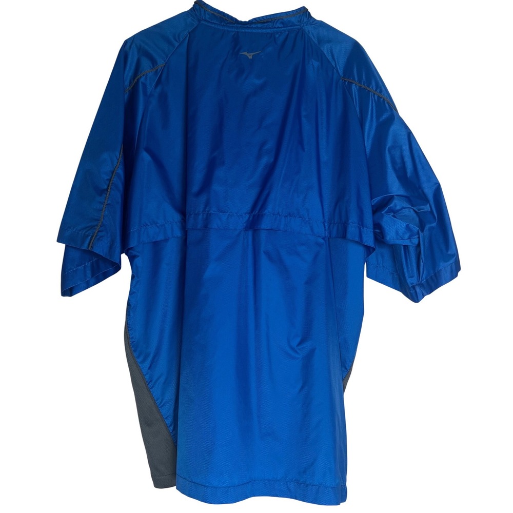 Mizuno Teamwear Mens XXL Blue 1/4 Zip Short Sleeve Windbreaker Pullover Jacket - Picture 3 of 8